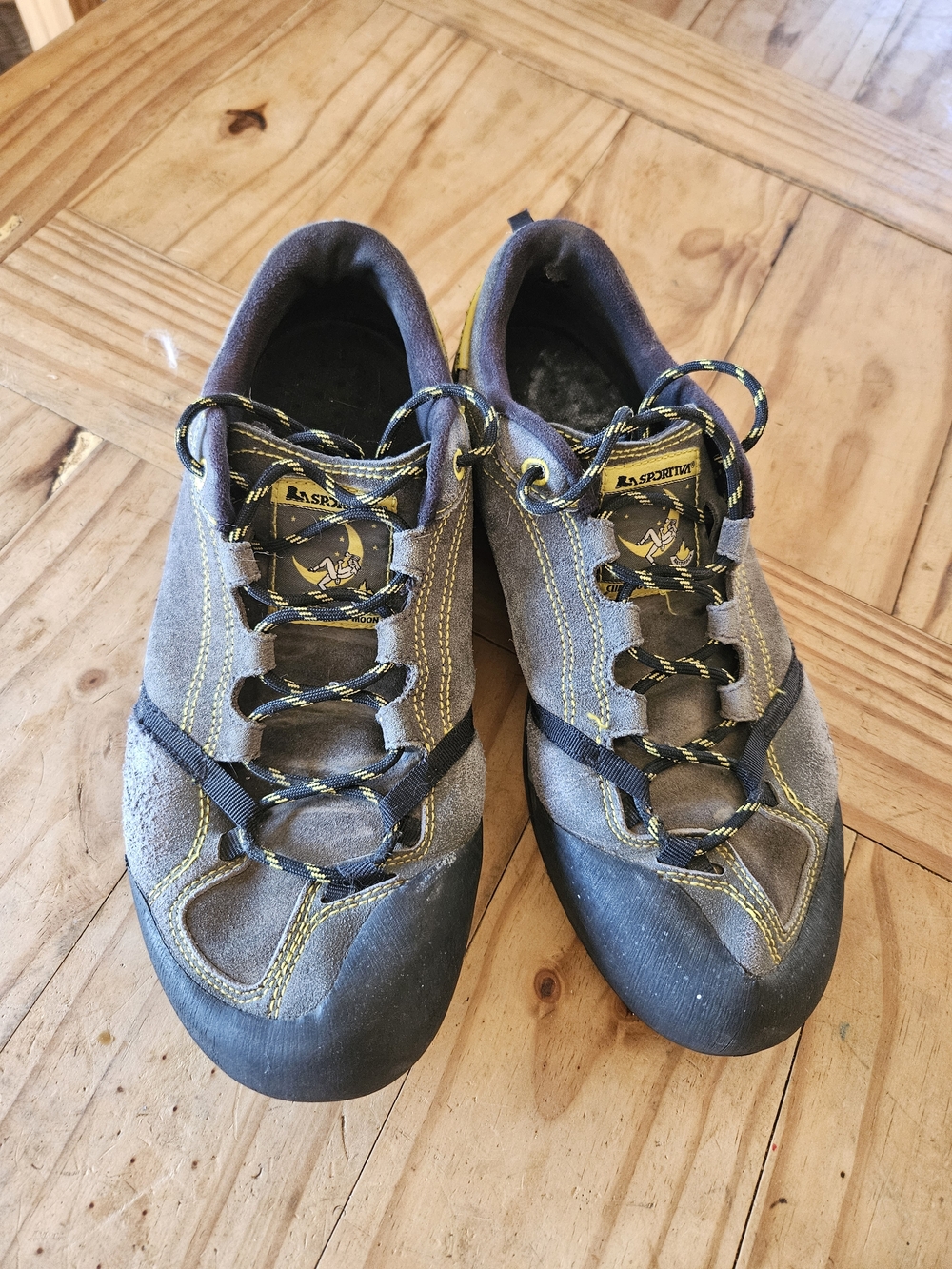 La Sportiva Grey + Yellow Climbing Shoes